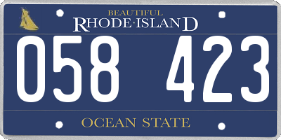 RI license plate 058423