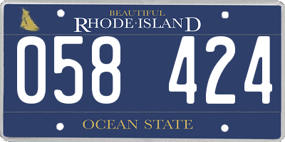 RI license plate 058424