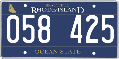 RI license plate 058425
