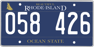 RI license plate 058426
