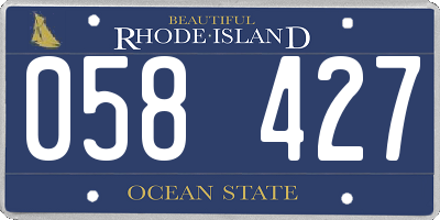 RI license plate 058427