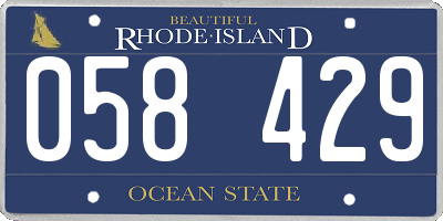 RI license plate 058429