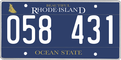 RI license plate 058431