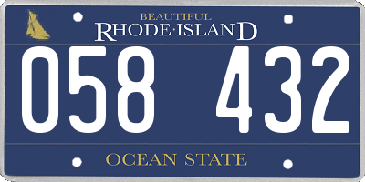 RI license plate 058432