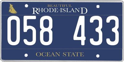 RI license plate 058433