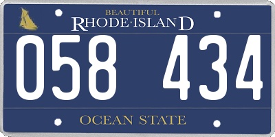RI license plate 058434