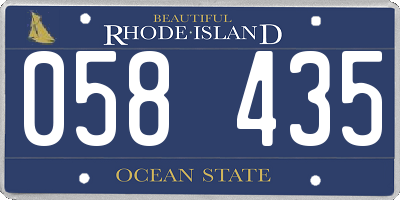 RI license plate 058435