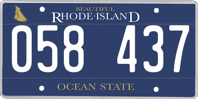 RI license plate 058437