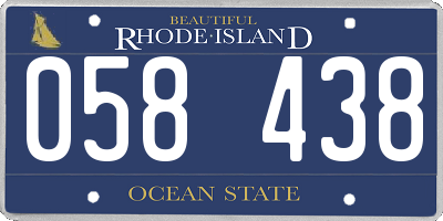 RI license plate 058438