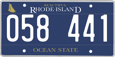 RI license plate 058441