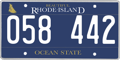 RI license plate 058442