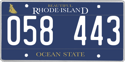 RI license plate 058443
