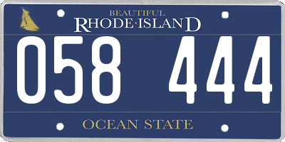 RI license plate 058444