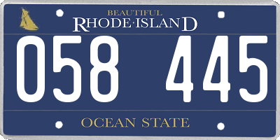 RI license plate 058445