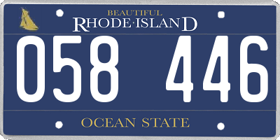 RI license plate 058446