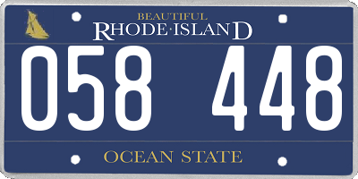 RI license plate 058448