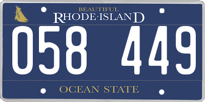 RI license plate 058449