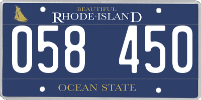 RI license plate 058450