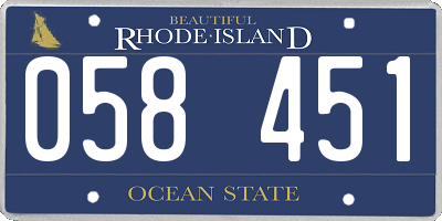 RI license plate 058451