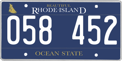 RI license plate 058452