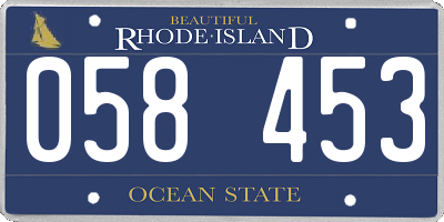 RI license plate 058453