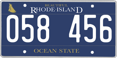 RI license plate 058456