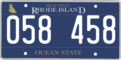 RI license plate 058458