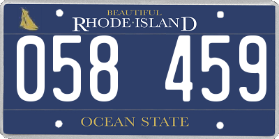 RI license plate 058459