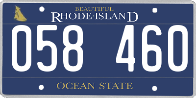 RI license plate 058460