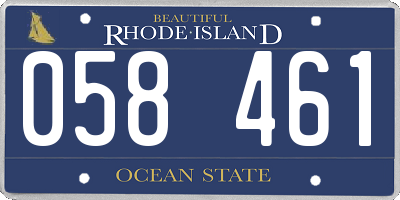 RI license plate 058461