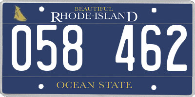 RI license plate 058462