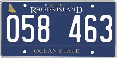 RI license plate 058463