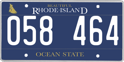 RI license plate 058464