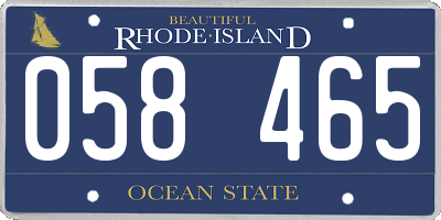 RI license plate 058465