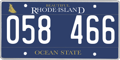 RI license plate 058466