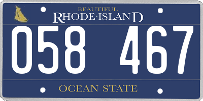 RI license plate 058467