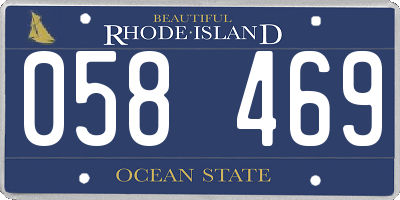 RI license plate 058469