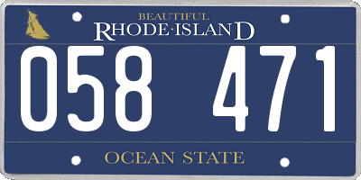 RI license plate 058471