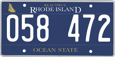 RI license plate 058472