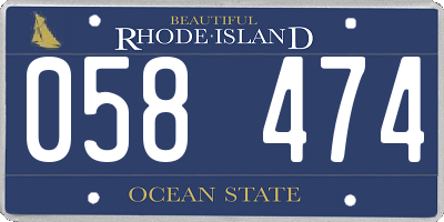 RI license plate 058474