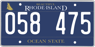 RI license plate 058475