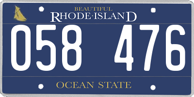 RI license plate 058476
