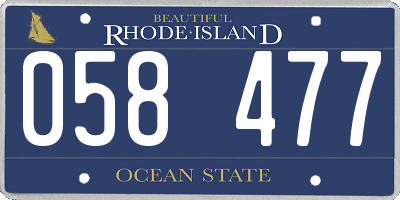 RI license plate 058477
