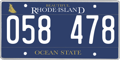 RI license plate 058478