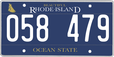 RI license plate 058479