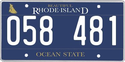 RI license plate 058481