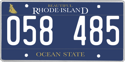RI license plate 058485