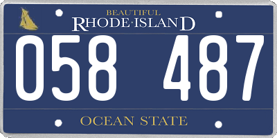 RI license plate 058487
