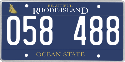 RI license plate 058488
