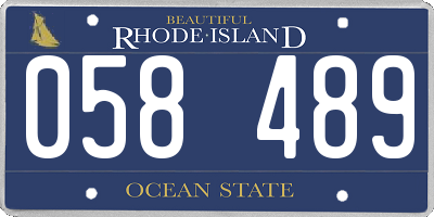 RI license plate 058489
